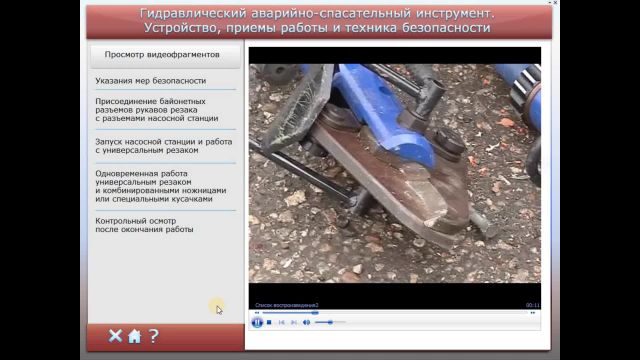 Гидравлический аварийно-спасательный инструмент. Устройство, приемы работы и техника безопасности